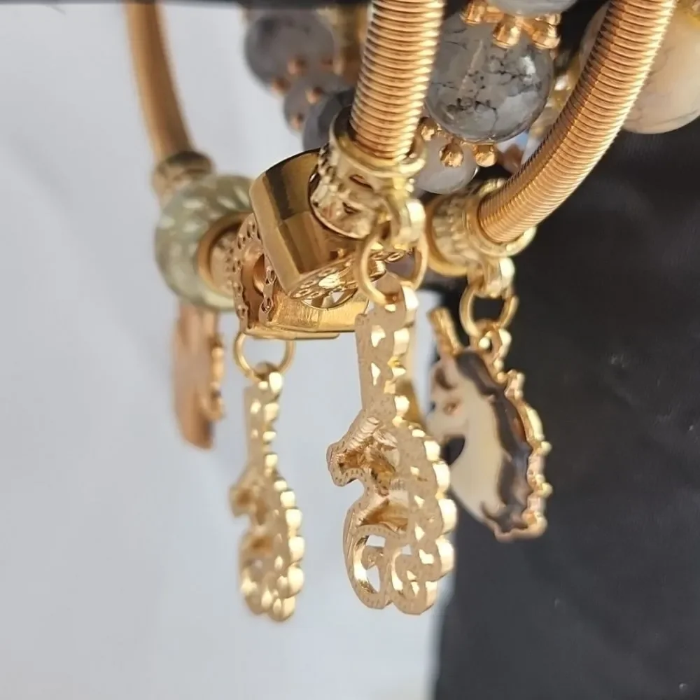 Gorgeous Grey and Gold Diva Stack Bracelets NWOT